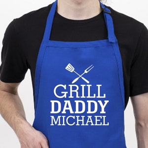 Personalized Apron for Men, Grill Daddy Apron, BBQ Griller Apron, Father&#39;s Day Gift, Custom Mens Apron, Grill Apron for Men, Chef Gift