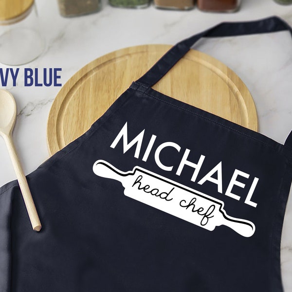 Personalised apron, head chef adult apron, Men's apron, Dad apron,Fathers day gift, Gifts for Dad, Head chef apron