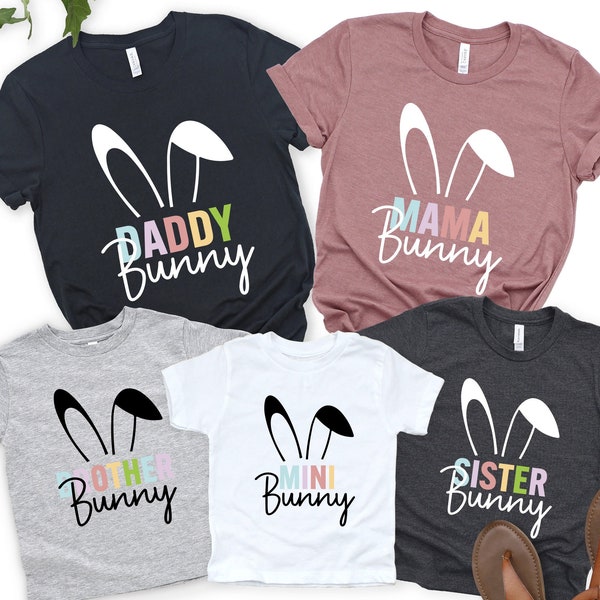 Easter Family Matching, Custom Easter Bunny Shirt, Personalized Easter Bunny Shirt, Mama Daddy Sister Mini Bunny Shirt, Easter Family Gift