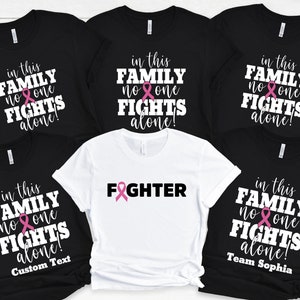 In This Family No Body Fights Alone Breast Cancer Support Shirt, Breast Cancer Fighter Shirt, Matching Cancer Support Group Shirt Family