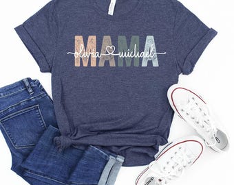 Custom Mama Shirt: Personalized Mom T-shirt With Children Names