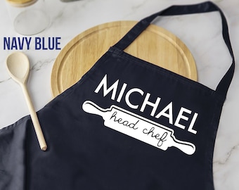 Personalised apron, head chef adult apron, Men's apron, Dad apron,Fathers day gift, Gifts for Dad, Head chef apron