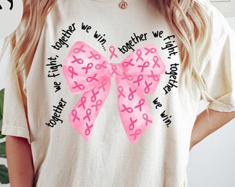 Pink Bow Breast Cancer Awareness Shirt: Coquette Warrior Tee