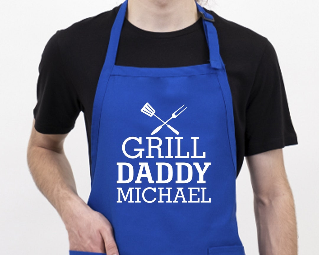 Personalized Apron for Men, Grill Daddy Apron, BBQ Griller Apron