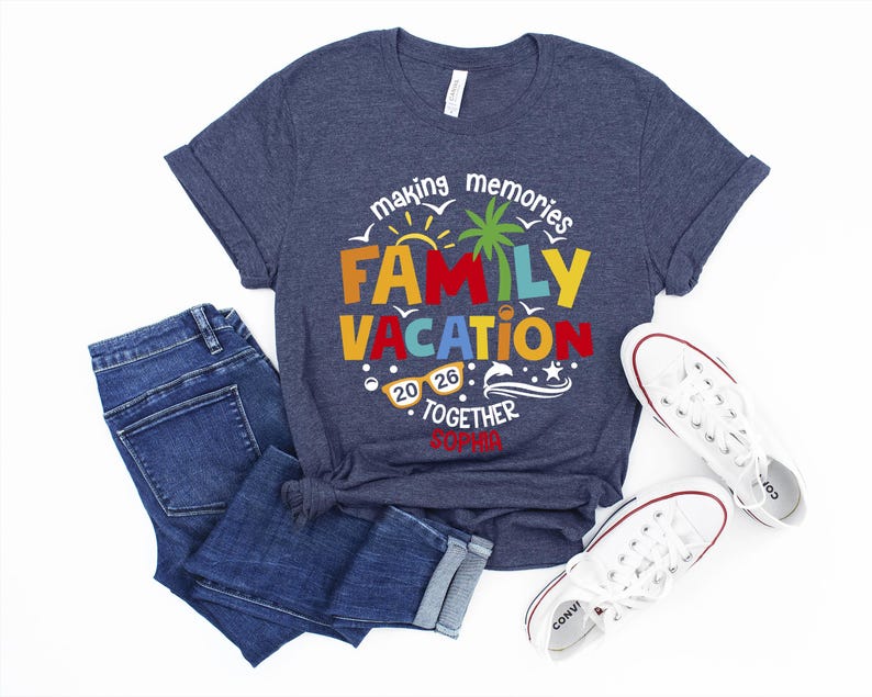 Custom Family Vacation 2026 Shirt: Matching Summer Tees
Summer vacation,Family Vacation tee,Family Beach trip,vacation shirt,family reunion,travel shirt,vacation mode,making memories,Family Vacation 2026,Vacation 2026,custom summer shirt,family trip 2026,summer trip shirt