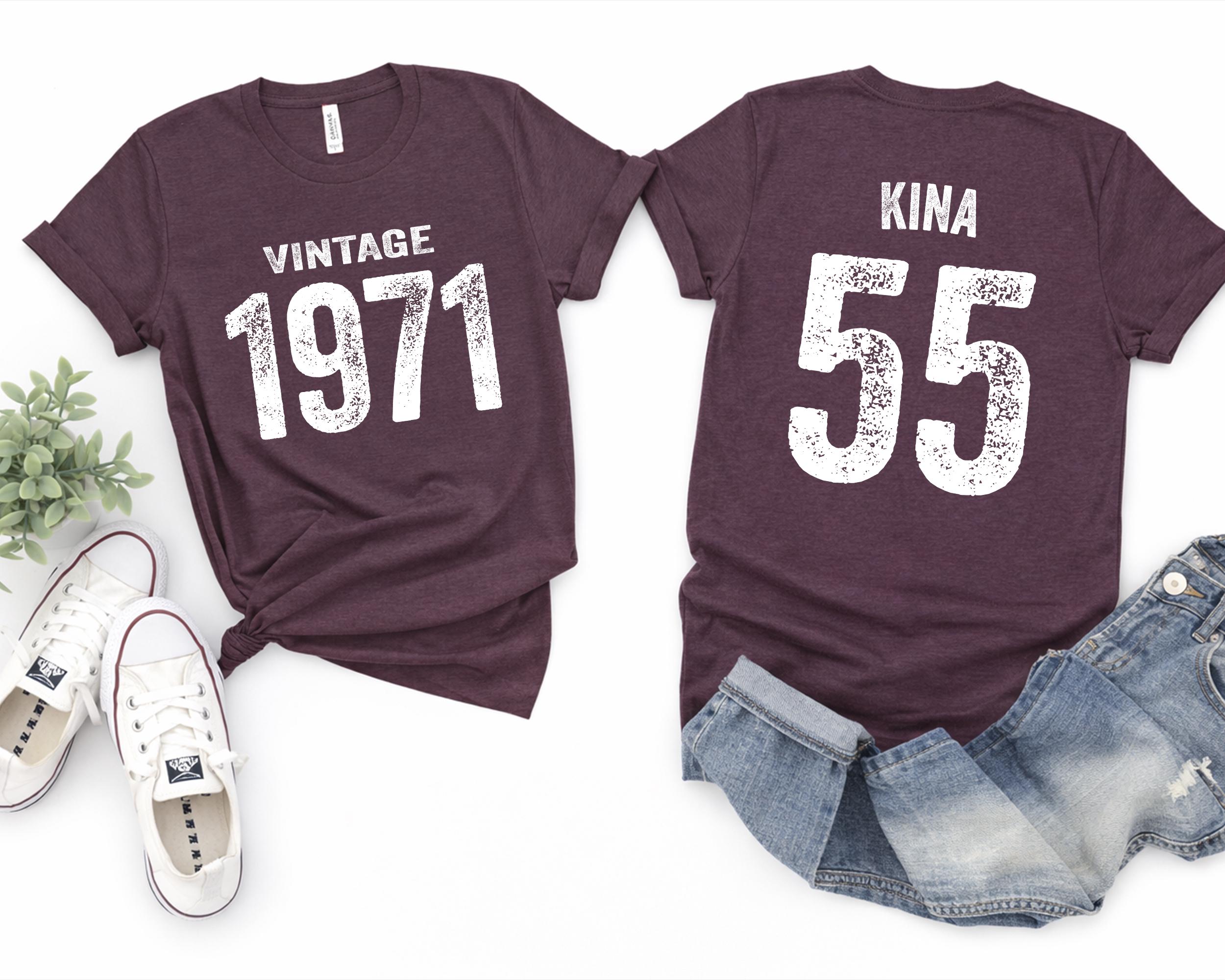 Custom 55th Birthday T-shirt, Vintage 1971 Retro Style Shirt - Etsy