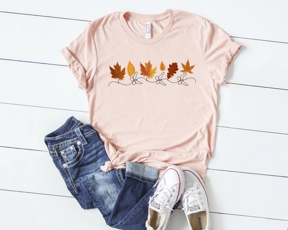 Fall Leaves Graphic Tee - Women's Autumn Apparel