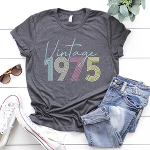 fathers day gift,	Retro Birthday Tee,	50th Birthday Shirt,	50th Birthday Tee,	50th Birthday Party,	Vintage 1975 Shirt,	1975 Vintage Shirt,	1975 Shirt ,	Born In 1975 Tee,	1975 Shirt For Mom,	1975 Shirt For Wife,	1975 Gift Tee	, 1975 T-Shirt