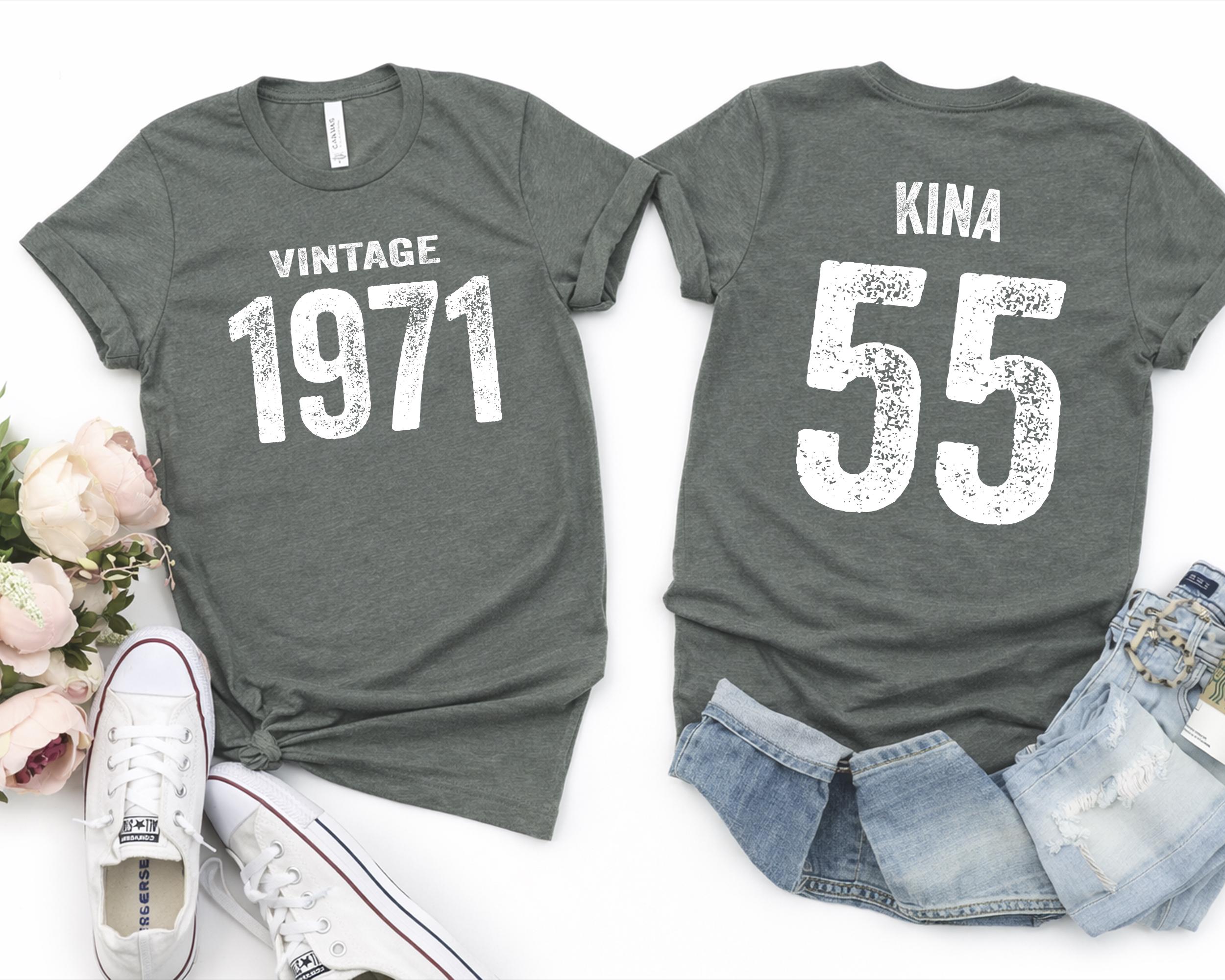 Custom 55th Birthday T-shirt, Vintage 1971 Retro Style Shirt - Etsy