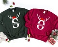 Custom Name Matching Family Christmas Sweatshirts, Personalized Christmas Sweatshirt, Custom Family Sweathirts, Holiday Couple Sweaters