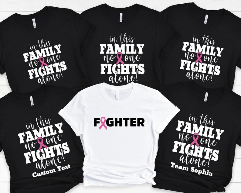 Breast Cancer Support Shirt: Family Cancer Fighter Matching Tee immagine 1
