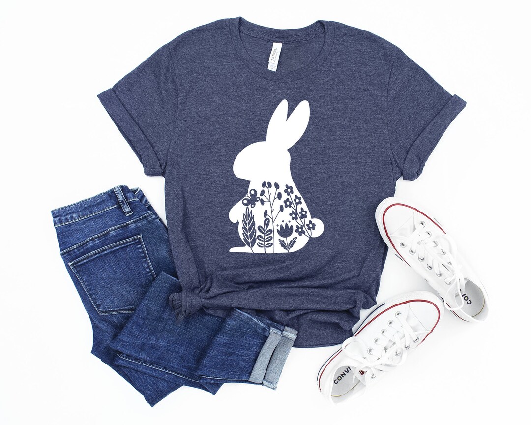 Floral Rabbit Shirt, Easter Bunny Shirt, Easter Shirt, Easter Shirt for ...
