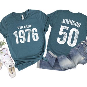 Vintage 1976 Shirt: Custom 50th Birthday T-Shirt, Retro Style
best friend gift,mom birthday shirt,well aged,50th birthday shirt,1976 birthday,vintage 1976 shirt,50th birthday gift,50th birthday outfit,40th birthday shirt,born in 1976,birth year shirt,aged to perfection,50 years old