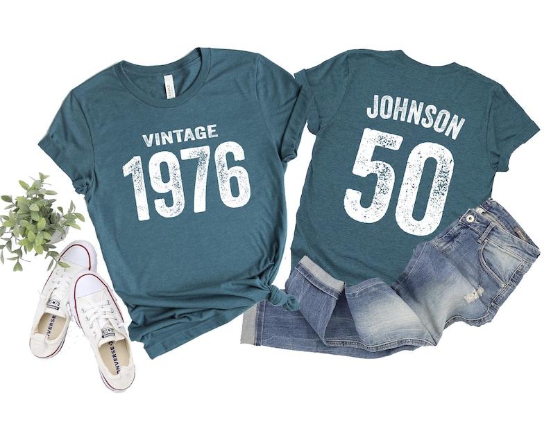 Vintage 1976 Shirt: Custom 50th Birthday T-Shirt, Retro Style
best friend gift,mom birthday shirt,well aged,50th birthday shirt,1976 birthday,vintage 1976 shirt,50th birthday gift,50th birthday outfit,40th birthday shirt,born in 1976,birth year shirt,aged to perfection,50 years old