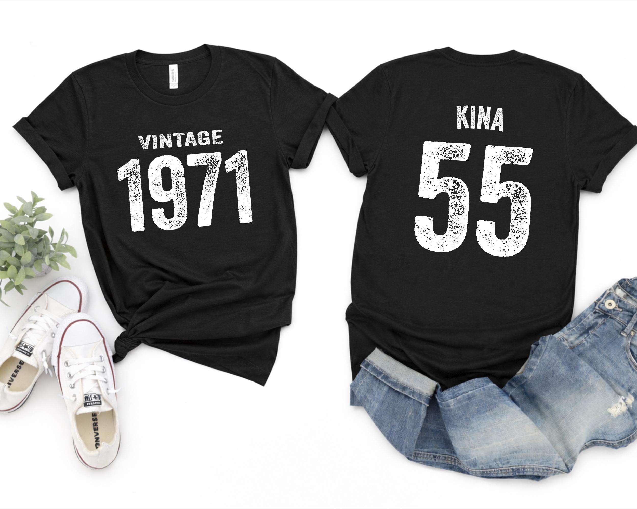 Custom 55th Birthday T-shirt, Vintage 1971 Retro Style Shirt - Etsy