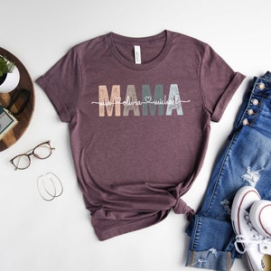 Custom Mama Shirt, Mom Shirt With Names, Personalized Mama T-shirt, Custom Mama Shirt, Mother's Day Shirt, Mama With Children Names Tee image 4