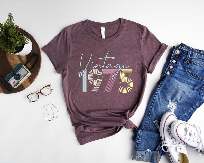 fathers day gift,	Retro Birthday Tee,	50th Birthday Shirt,	50th Birthday Tee,	50th Birthday Party,	Vintage 1975 Shirt,	1975 Vintage Shirt,	1975 Shirt ,	Born In 1975 Tee,	1975 Shirt For Mom,	1975 Shirt For Wife,	1975 Gift Tee	, 1975 T-Shirt