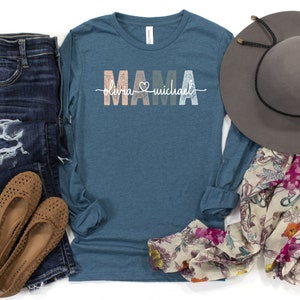 Custom Mama Shirt, Mom Shirt With Names, Personalized Mama T-shirt, Custom Mama Shirt, Mother's Day Shirt, Mama With Children Names Tee image 5