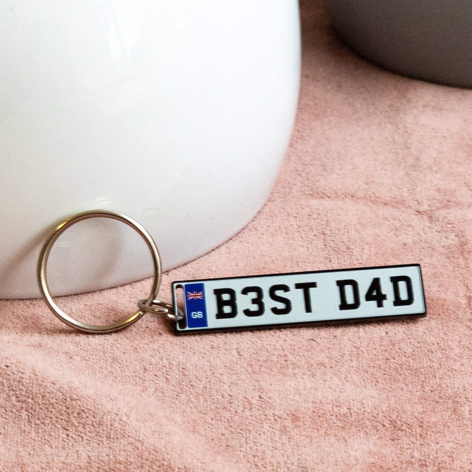 Car Registration Plate Gift Personalised GB Car Reg Keyring - Double Sided Metal Number Plate Key Ring Gift Double Sided Keyring Metal - Foto 8