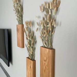 Wall vase dried flowers wall pocket wall decoration home decoration flower vase oak wood oak hanging vase