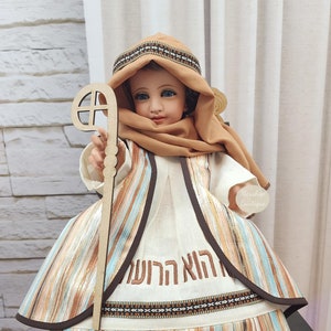 FRETE GRÁTIS!! Traje de Menino Jesus Cristo, Enfeites e Acessórios Divine Master, Roupa de Criança, Deus Divino Maestro