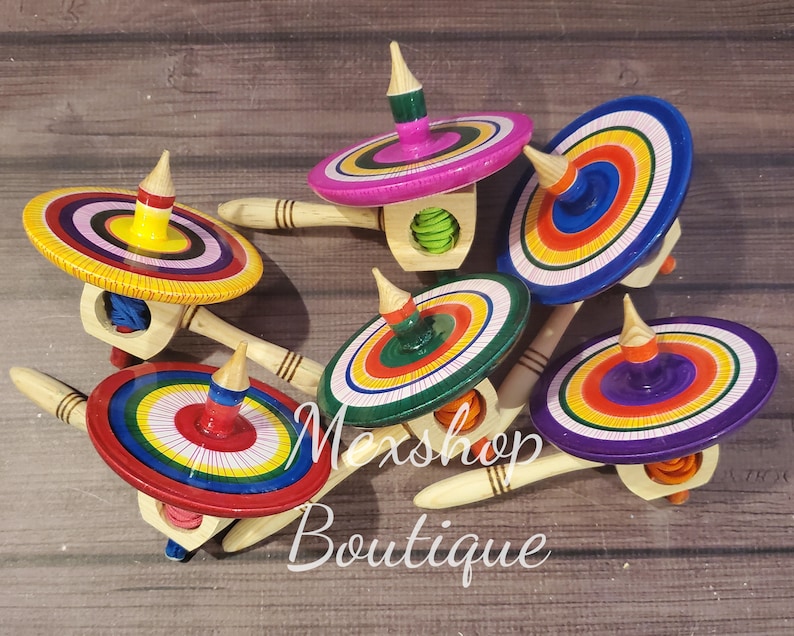 Wooden Spinning Top Churumbela Mexican Toy Handmade Toy Etsy