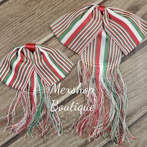 経済的な Charro メキシコ蝶ネクタイ メキシコの仕立て屋用手作り、カラー トリコロール、Moño de Charro Mexicano Hecho a Mano Por Artesanos Mexicanos