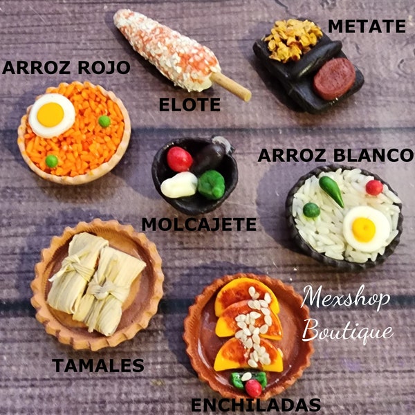 Mexican Mini Magnets for Refrigerator, Miniature Food, Altar Food, Authentic Folk Craft, Nostalgic Mexican Magnets Food, Handmade Models