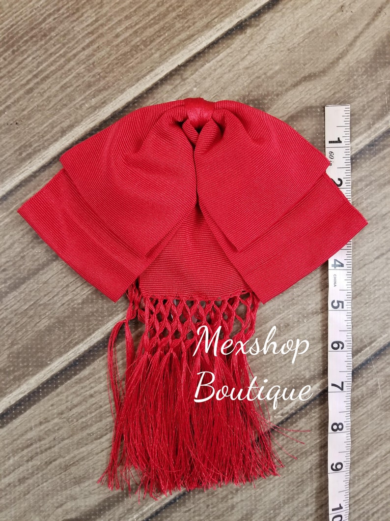 Economic Charro Mexican Bow Tie Handmade for Mexican Tailors, Color Red, Moño de Charro Mexicano Hecho a Mano Por Artesanos Mexicanos image 6