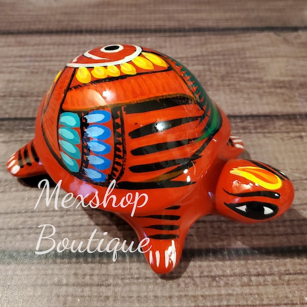 Jewelry Box Handcrafted, Hand-Painted, Clay Jewelry box, Handmade, Turtle Model Beautiful Crafts, Alhajero Joyero mexicano hecho a mano