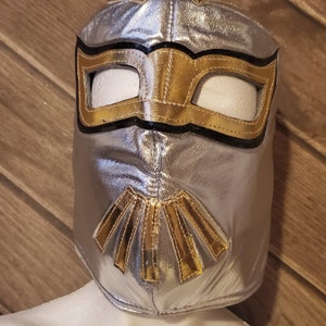 Mistico Lucha Libre Luchador Economic Non Professional Mask Silver/Gold For Young Adult
