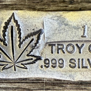 1 Troy Oz Hand Poured Silver Bar *999 Fine Silver