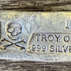1 Troy Oz Hand Poured Silver Bar *999 Fine Silver