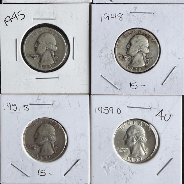 Washington Silver Quarter • 90 percent Silver • Choose Your Year & Mint • Circulated Collector Coins