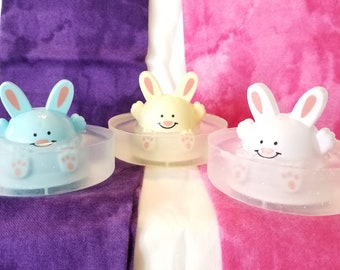 Easter bunny, bunny in soap, kid's soap, easter basket, baby shower, toy in soap, bath toy, child's hand soap,