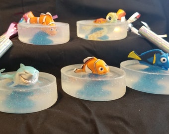 Finding Nemo, Children's Sparkling Soap, Nemo Birthday Party, Nemo Party Favor, Toy in soap, Unscented, Dye Free, Kid's soap, Bath Toy