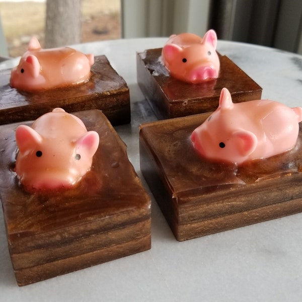 Pigs in mud soap! Toy in soap, Kid's soap, Soap for girls, Soap for Boy, Bath Toy