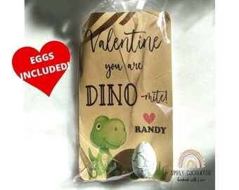 Biglietto di San Valentino a forma di uovo di dinosauro: bomboniera per la festa dei bambini in classe