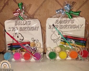 Dinosaur Birthday Party Favor: DIY Keychain Kit & Personalized Coloring Sheet