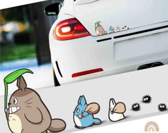 Anime vinyl stickers, Neighbor , car window vinyl decal stickers, kawaii stickers, soot sprite , Japanese cartoon style