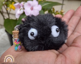 Soot Sprite Plush Keychain: Spirited Away Anime Charm