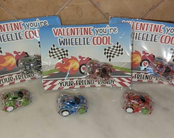 Race Car Valentine's Day Favors: Personalized Kids Classroom Gift