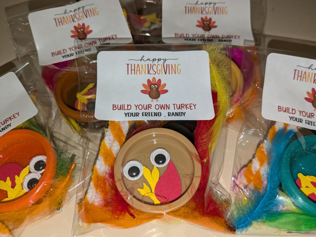 Build Your Own Turkey Playdoh Kit , Thanksgiving Favors for Kids