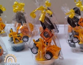 Construction Playdough Party Favors , Construction Sensory Kit , Boys Party Favors, Construction Party Favors, truck Favors, playdough favor