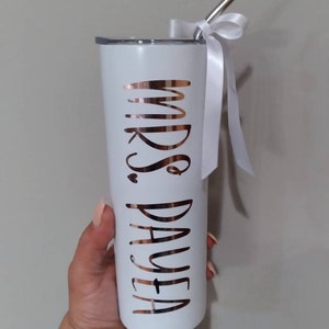 Personalized tumbler Engagement, bridal shower gift, Godmother Gift , Bridesmaid Gifts ,couples engagement gifts, Gift for Teacherl