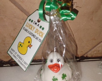 St. Patrick's Day Rubber Duck Favor with Personalized Tag