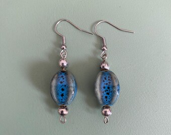 Blue Ceramic Earrings