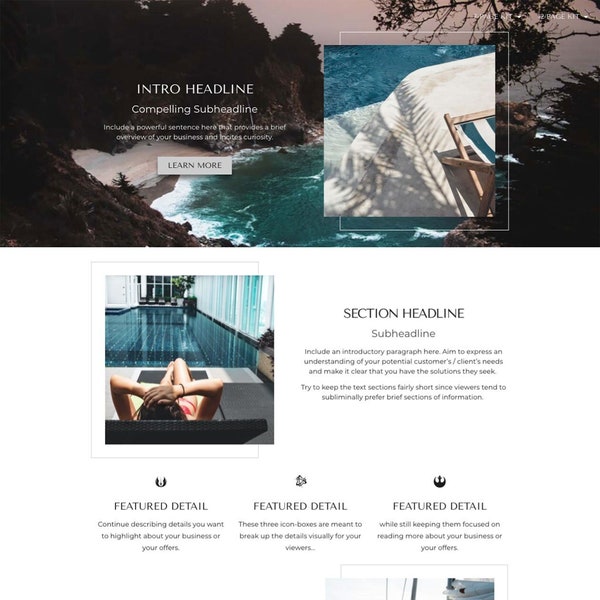 Elementor Home Page Template Etsy