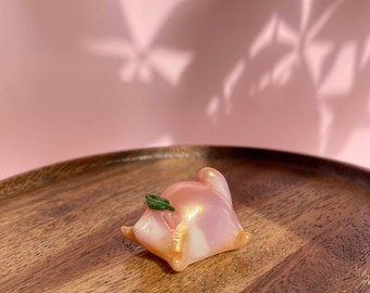 Little Tanuki (dusky pink) - handmade folk toy - polymerclay figurine