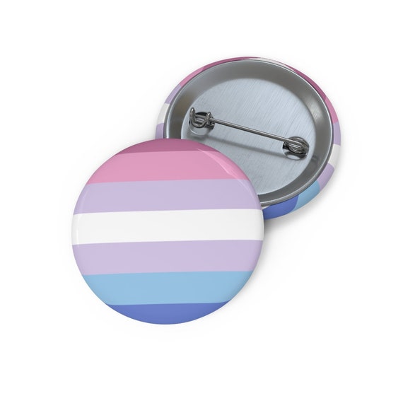 LGBTQ Bigender Pride Flag Round Circle Pin Back Button | Etsy